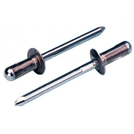 Stanley Engineered Fastening Blind Rivet, Countersunk Head, 0.125 in Dia., 0.328 in L, Aluminum Body, 1000 PK AK41-44BS